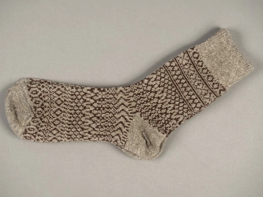 Nishiguchi Kutsushita Wool Jacquard Socks Grey 5 Nishiguchi Kutsushita Wool Jacquard Socks Grey