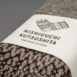 Nishiguchi Kutsushita Wool Jacquard Socks Grey 22 Nishiguchi Kutsushita Wool Jacquard Socks Grey