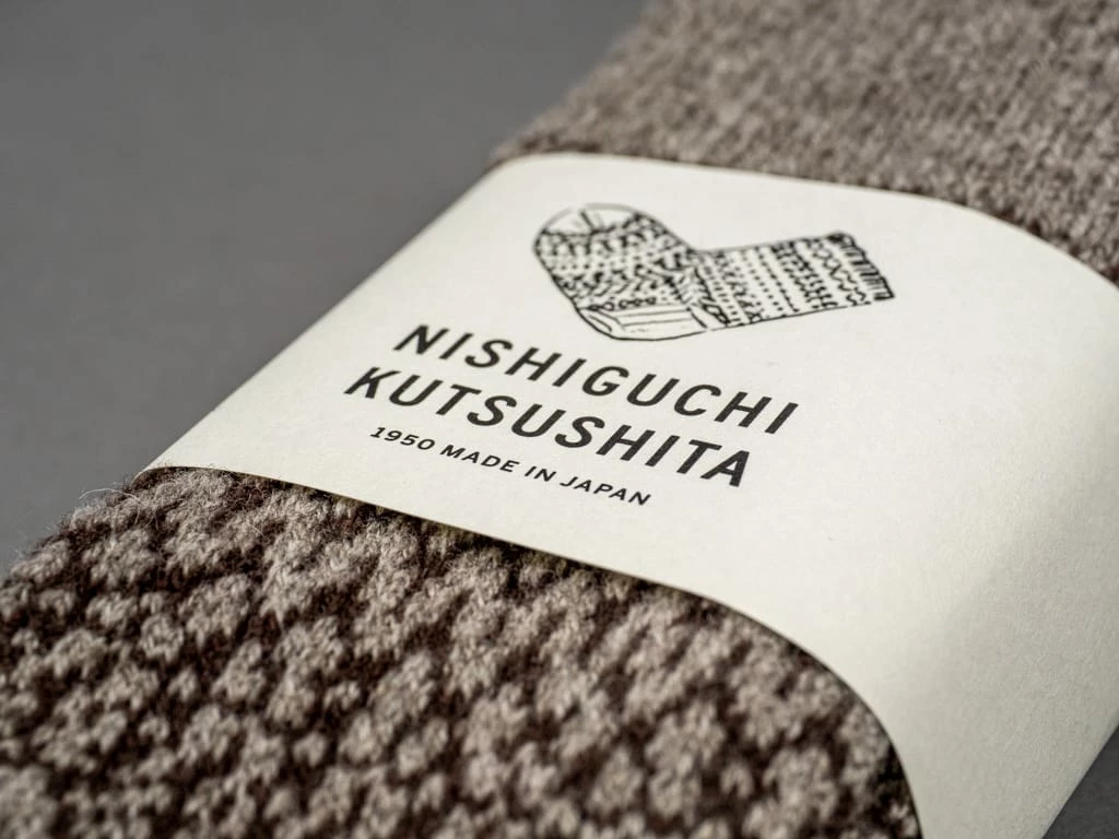 Nishiguchi Kutsushita Wool Jacquard Socks Grey 8 Nishiguchi Kutsushita Wool Jacquard Socks Grey