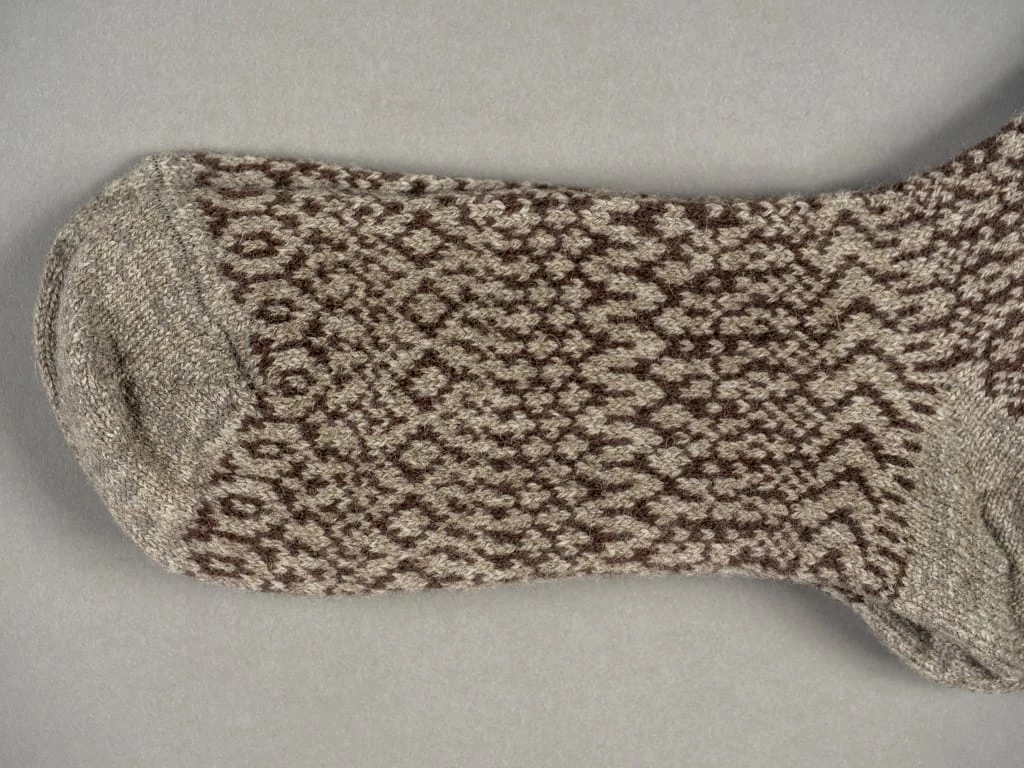 Nishiguchi Kutsushita Wool Jacquard Socks Grey 6 Nishiguchi Kutsushita Wool Jacquard Socks Grey