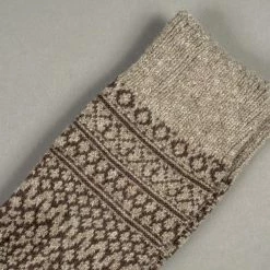 Nishiguchi Kutsushita Wool Jacquard Socks Grey 30 Nishiguchi Kutsushita Wool Jacquard Socks Grey