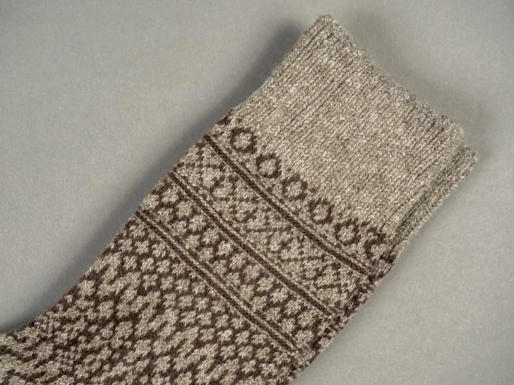 Nishiguchi Kutsushita Wool Jacquard Socks Grey 16 Nishiguchi Kutsushita Wool Jacquard Socks Grey