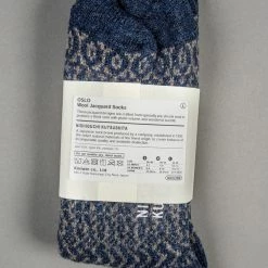 Nishiguchi Kutsushita Wool Jacquard Socks Navy