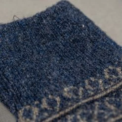 Nishiguchi Kutsushita Wool Jacquard Socks Navy