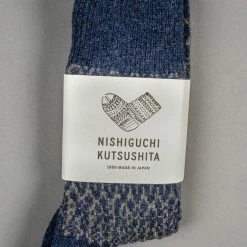 Nishiguchi Kutsushita Wool Jacquard Socks Navy