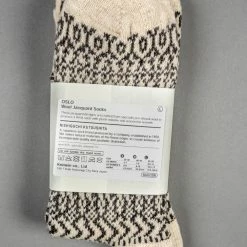 Nishiguchi Kutsushita Wool Jacquard Socks Oatmeal