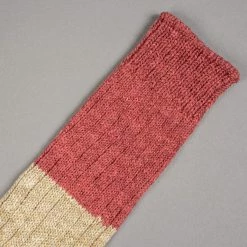 Nishiguchi Kutsushita Wool Cotton Slab Socks Red