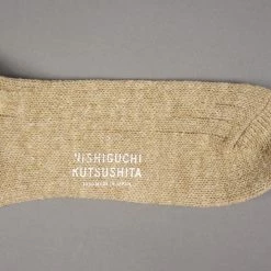 Nishiguchi Kutsushita Wool Cotton Slab Socks Red