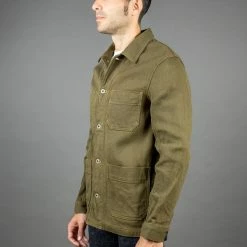 ONI Denim 03100-OLVDR Sashiko Dobby Coverall Jacket Olive Drab