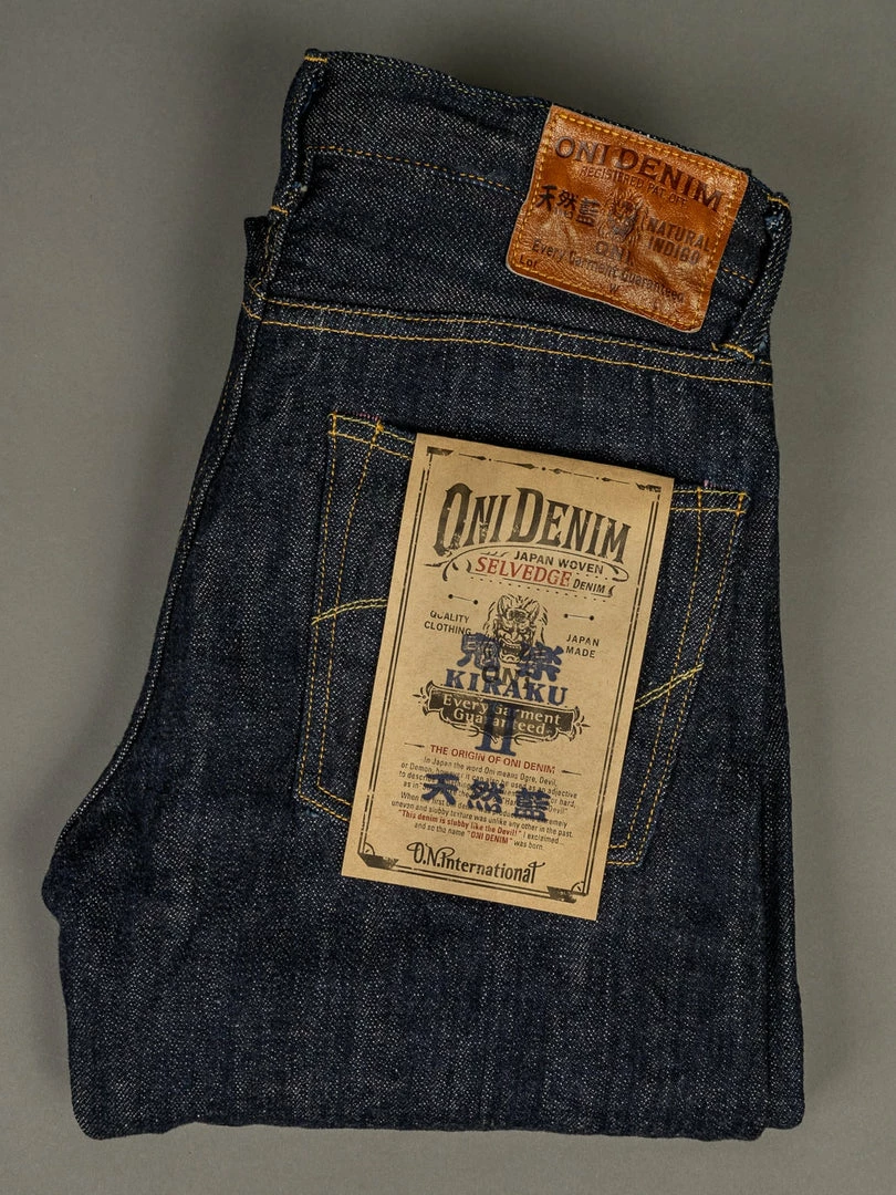 ONI Denim 515 "Kiraku II" 12oz Natural Indigo Tight Straight Jeans 12 ONI Denim 515 "Kiraku II" 12oz Natural Indigo Tight Straight Jeans