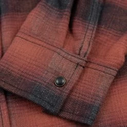 Rogue Territory Western Shirt Brick Red Brushed Plaid