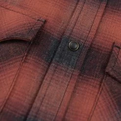 Rogue Territory Western Shirt Brick Red Brushed Plaid