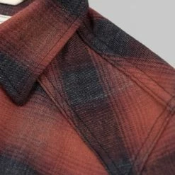 Rogue Territory Western Shirt Brick Red Brushed Plaid