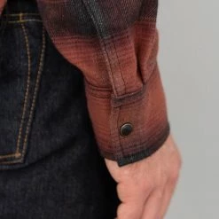 Rogue Territory Western Shirt Brick Red Brushed Plaid