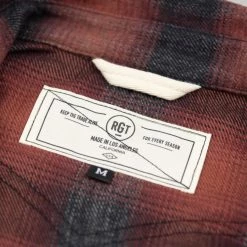 Rogue Territory Western Shirt Brick Red Brushed Plaid