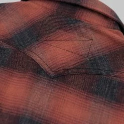 Rogue Territory Western Shirt Brick Red Brushed Plaid