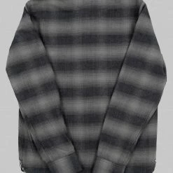 NEW ARRIVALS Rogue Territory BM Shirt Grey Brushed Plaid