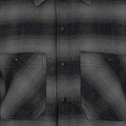 NEW ARRIVALS Rogue Territory BM Shirt Grey Brushed Plaid
