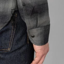 NEW ARRIVALS Rogue Territory BM Shirt Grey Brushed Plaid