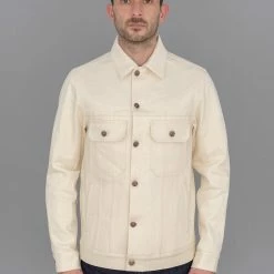 NEW ARRIVALS Rogue Territory 14oz Cruiser Jacket Ecru Selvedge