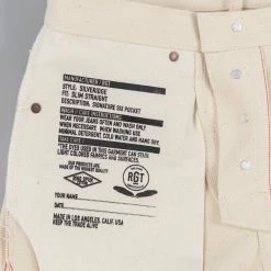 NEW ARRIVALS Rogue Territory 14oz Silveridge Ecru Slim Straight Jeans