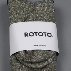 ROTOTO Double Face Crew Socks "Merino Wool & Organic Cotton" Army Green 12 ROTOTO Double Face Crew Socks