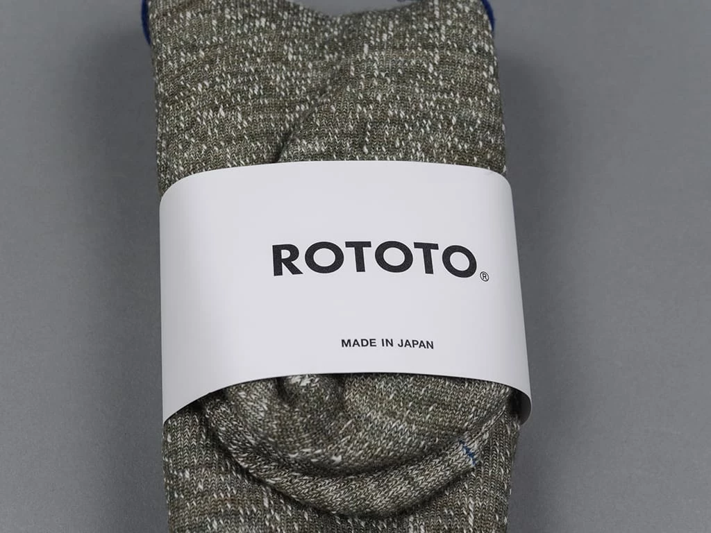 ROTOTO Double Face Crew Socks "Merino Wool & Organic Cotton" Army Green 6 ROTOTO Double Face Crew Socks "Merino Wool & Organic Cotton" Army Green