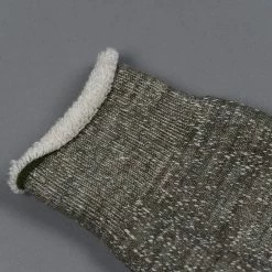 ROTOTO Double Face Crew Socks "Merino Wool & Organic Cotton" Army Green 14 ROTOTO Double Face Crew Socks