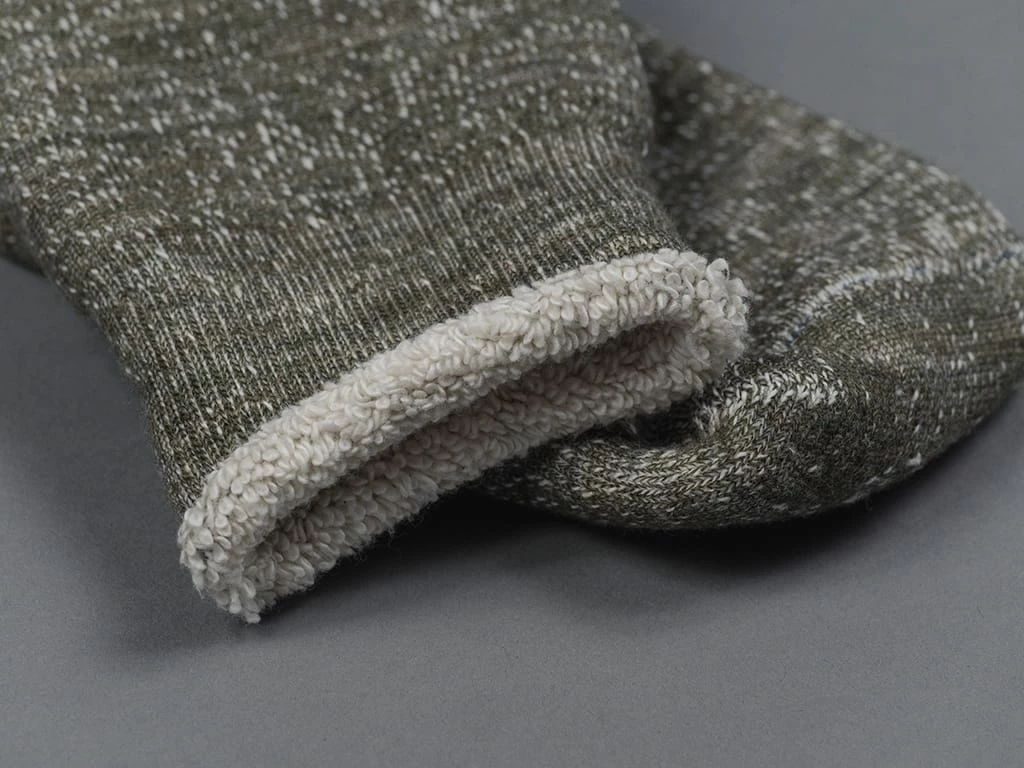 ROTOTO Double Face Crew Socks "Merino Wool & Organic Cotton" Army Green 9 ROTOTO Double Face Crew Socks "Merino Wool & Organic Cotton" Army Green