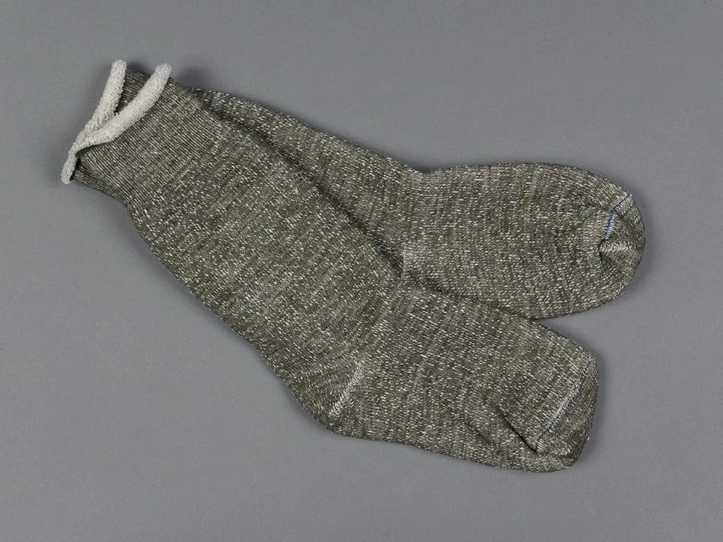 ROTOTO Double Face Crew Socks "Merino Wool & Organic Cotton" Army Green 5 ROTOTO Double Face Crew Socks "Merino Wool & Organic Cotton" Army Green