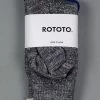 ROTOTO Double Face Crew Socks "Merino Wool & Organic Cotton" Charcoal 2 ROTOTO Double Face Crew Socks "Merino Wool & Organic Cotton" Charcoal