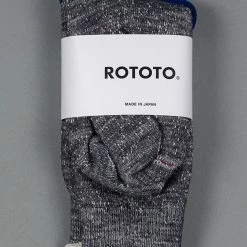 ROTOTO Double Face Crew Socks "Merino Wool & Organic Cotton" Charcoal
