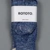 ROTOTO Double Face Crew Socks "Merino Wool & Organic Cotton" Deep Ocean