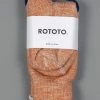 ROTOTO Double Face Crew Socks "Merino Wool & Organic Cotton" Orange