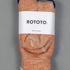 ROTOTO Double Face Crew Socks "Merino Wool & Organic Cotton" Orange