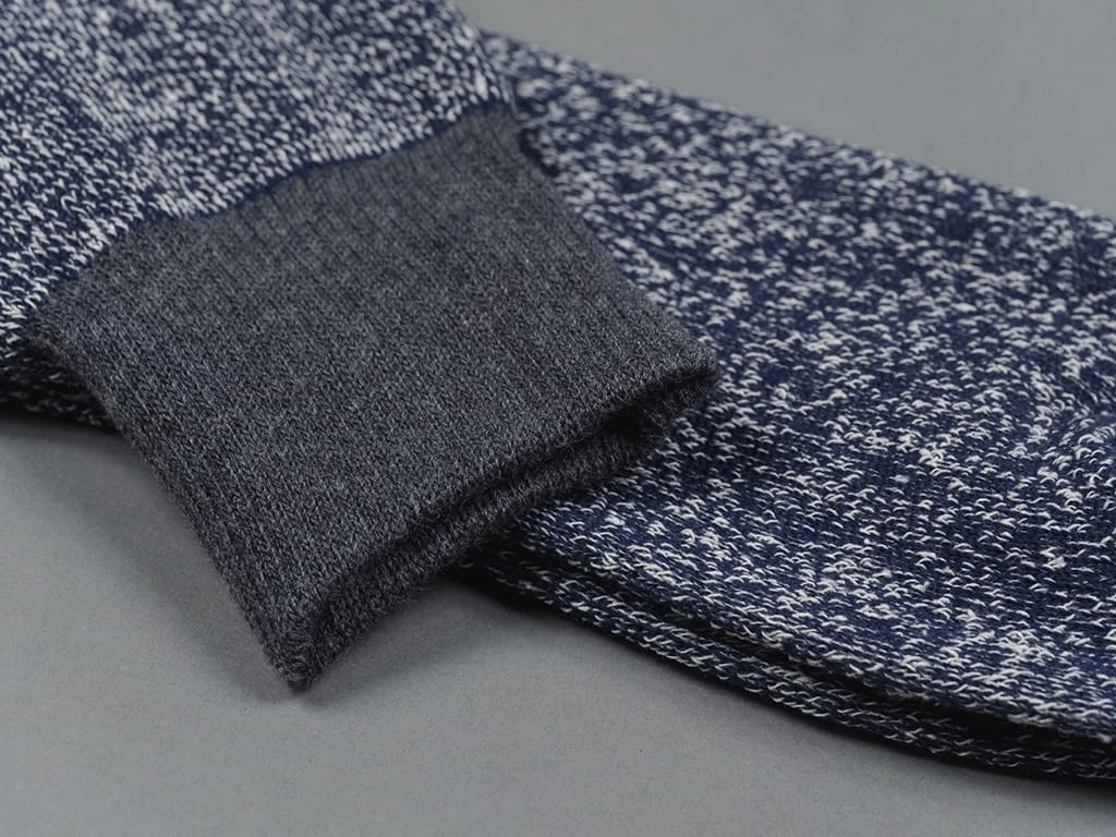 ROTOTO Double Face Crew Socks "Silk & Cotton" Dark Grey/Navy 10 ROTOTO Double Face Crew Socks "Silk & Cotton" Dark Grey/Navy