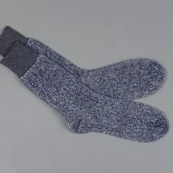 ROTOTO Double Face Crew Socks "Silk & Cotton" Dark Grey/Navy 12 ROTOTO Double Face Crew Socks
