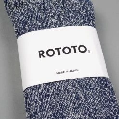 ROTOTO Double Face Crew Socks "Silk & Cotton" Dark Grey/Navy 13 ROTOTO Double Face Crew Socks