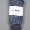 ROTOTO Double Face Crew Socks "Silk & Cotton" Dark Grey/Navy