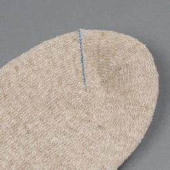 ROTOTO Double Face Crew Socks "Silk & Cotton" Green/Medium Beige 13 ROTOTO Double Face Crew Socks