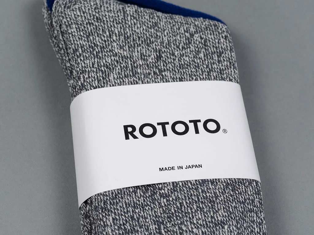 ROTOTO Double Face Crew Socks "Silk & Cotton" Mint/Grey 6 ROTOTO Double Face Crew Socks "Silk & Cotton" Mint/Grey