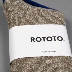 ROTOTO Double Face Crew Socks "Silk & Cotton" Olive/Dark Khaki 12 ROTOTO Double Face Crew Socks