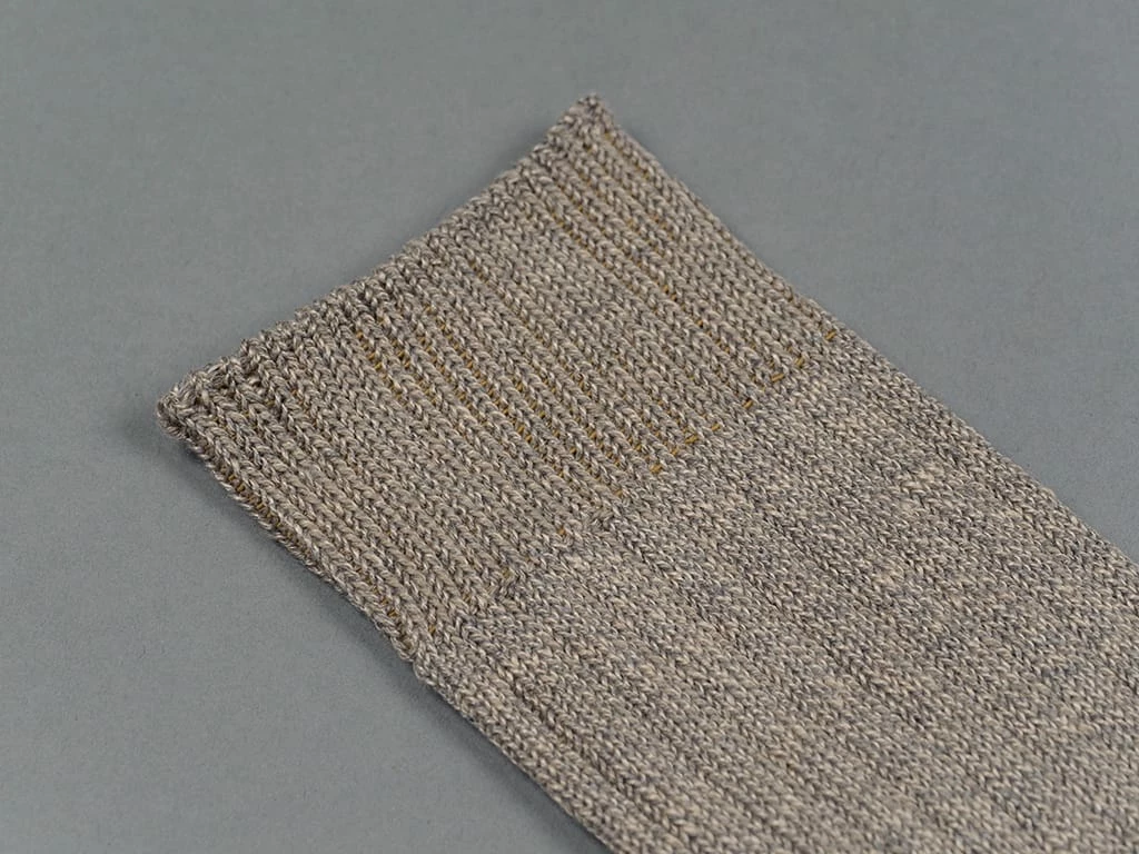 ROTOTO Linen Cotton Ribbed Crew Socks Medium Grey 8 ROTOTO Linen Cotton Ribbed Crew Socks Medium Grey