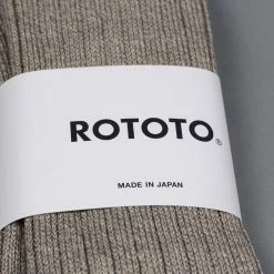ROTOTO Linen Cotton Ribbed Crew Socks Medium Grey 12 ROTOTO Linen Cotton Ribbed Crew Socks Medium Grey