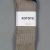 ROTOTO Linen Cotton Ribbed Crew Socks Medium Grey 2 ROTOTO Linen Cotton Ribbed Crew Socks Medium Grey
