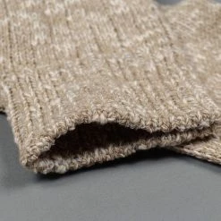 ROTOTO Low Gauge Slub Crew Socks Beige