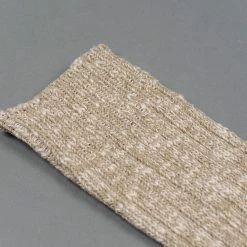 ROTOTO Low Gauge Slub Crew Socks Beige