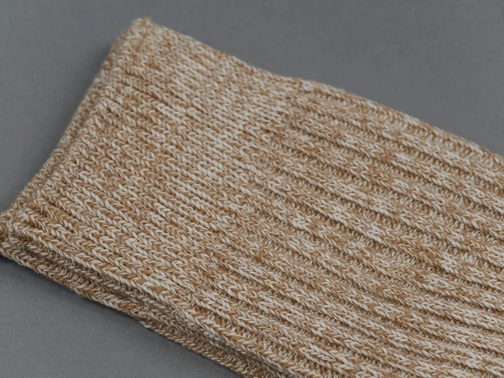 ROTOTO Organic Cotton Daily 3 Pack Ribbed Crew Socks Ecru/Brown 8 ROTOTO Organic Cotton Daily 3 Pack Ribbed Crew Socks Ecru/Brown