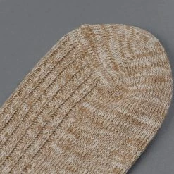 ROTOTO Organic Cotton Daily 3 Pack Ribbed Crew Socks Ecru/Brown 20 ROTOTO Organic Cotton Daily 3 Pack Ribbed Crew Socks Ecru/Brown