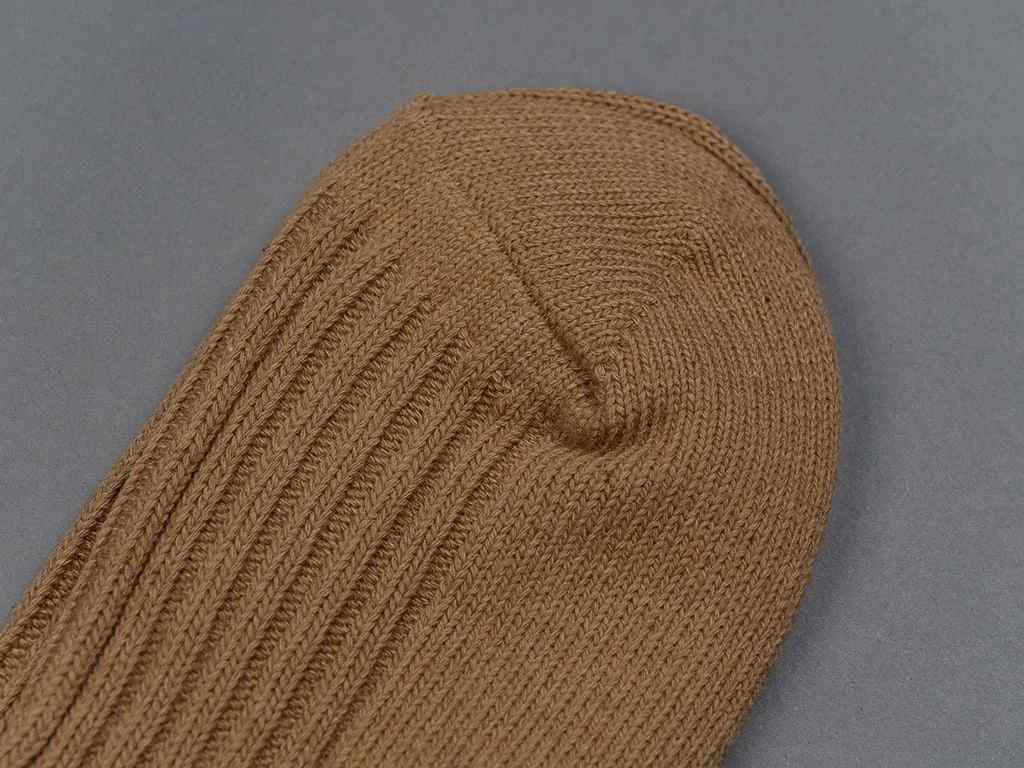 ROTOTO Organic Cotton Daily 3 Pack Ribbed Crew Socks Ecru/Brown 10 ROTOTO Organic Cotton Daily 3 Pack Ribbed Crew Socks Ecru/Brown